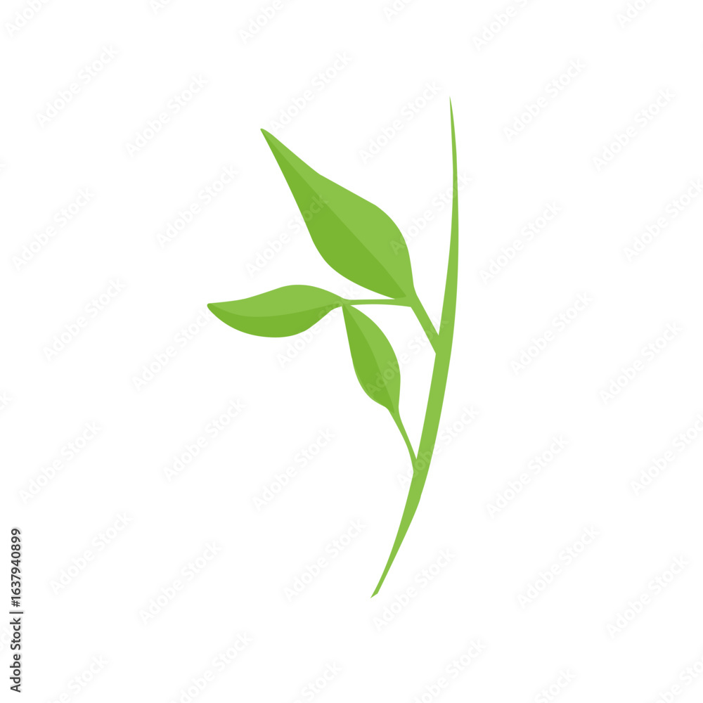 Obraz premium vector natural green leaf branch