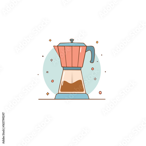 Flat vector illustration of a Chemex coffee brewer