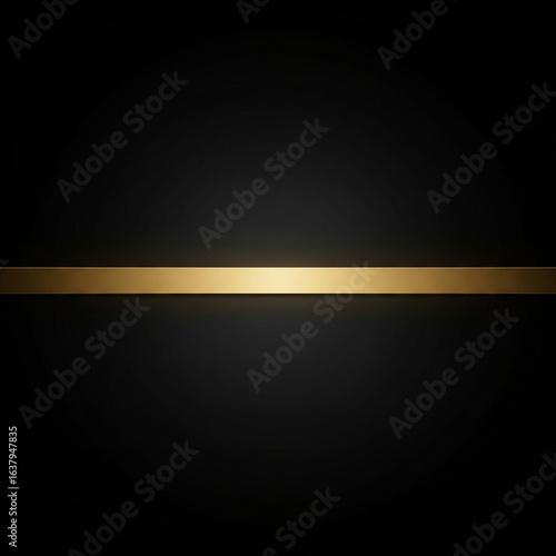 a gold line isolated on black background 
