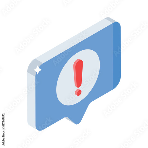 Trendy isometric icon showing failed message error