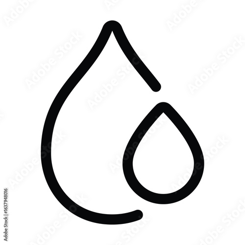 Outline droplets icon for raindrops, water, and liquid