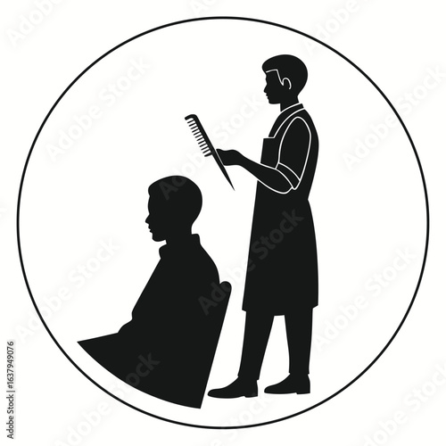 Professional Hairdresser Silhouette at Work