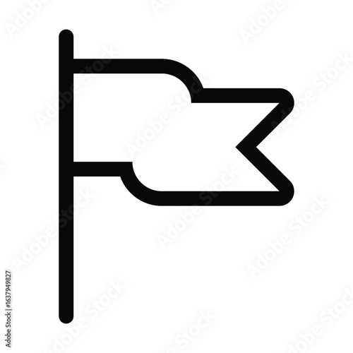 Outline flag icon for banner, marker, or nation