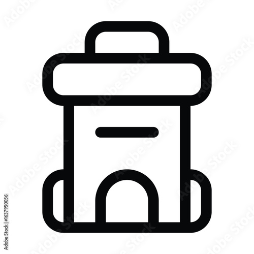 Outline bag icon for travel, gear, or inventory