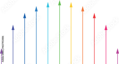 colored thick arrows in lgbt style. business vector arrows
