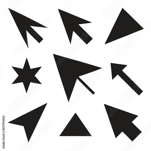Free Download Flat & Outline Black Cursor Arrow Pack - GFXLoad