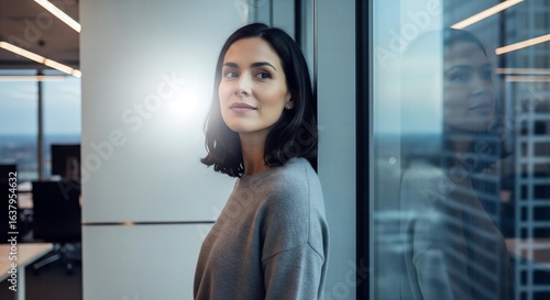 Contemplative and Visionary Company Founder in a Moment of Reflection in a High-Rise Office. Free Download Contemplative and Visionary Company Founder in a Moment of Reflection in a High-Rise Office. - GFXLoad