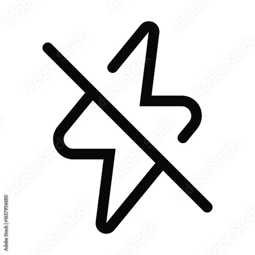 Outline flash off icon to disable or turn off flash