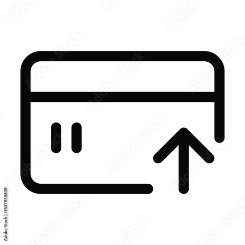Outline credit card icon for payment, banking, and transactions.