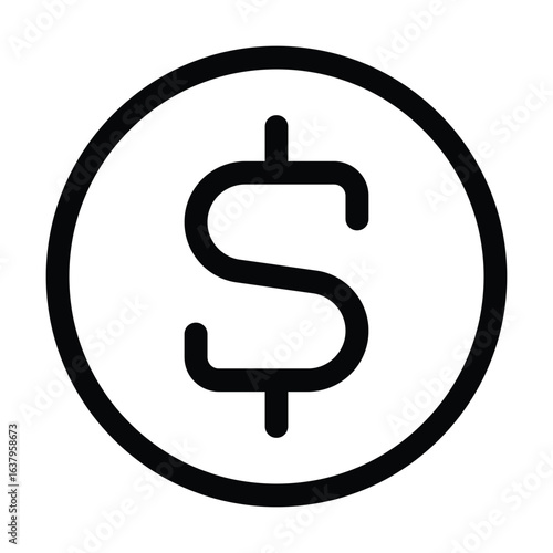 Outline coins icon for currency, money, and payments
