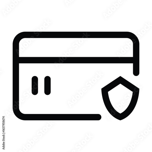 Outline credit card icon for payment, banking, and transactions.