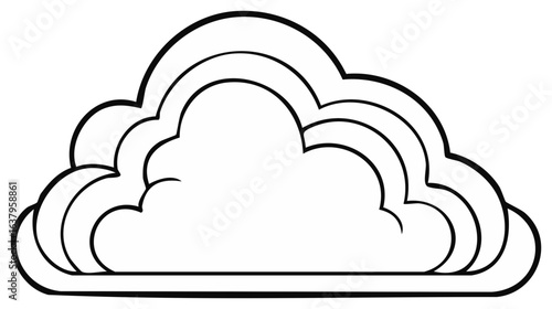 Stylized Cloud Outline Illustration with Multiple Layers, Meteorology Concept