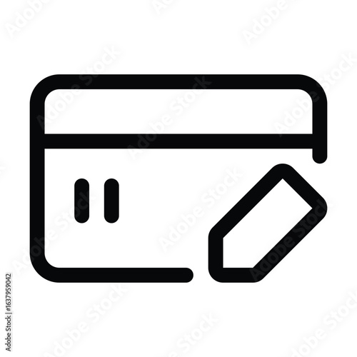 Outline credit card icon for payment, banking, and transactions.