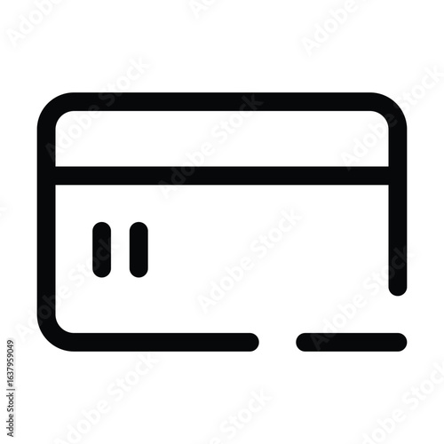 Outline credit card icon for payment, banking, and transactions.