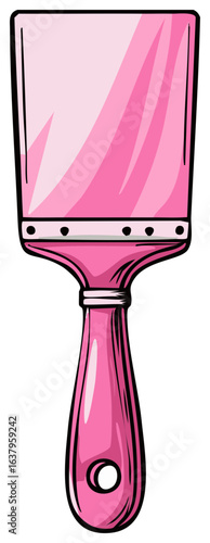 Pink Paintbrush Cartoon Style Tool For Artwork and Design Projects