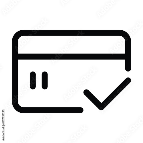 Outline credit card icon for payment, banking, and transactions.