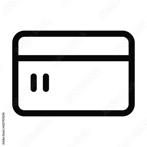 Outline credit card icon for payment, banking, and transactions.