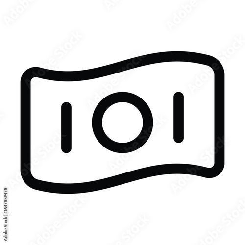 Outline cash icon for money, currency, and payments.