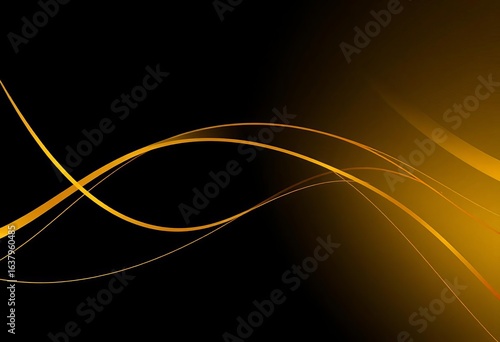 Elegant golden curve design on dark & light backgrounds Gradient gold lines create a luxurious feel, ideal for gala, wedding, or grand opening invitations,  dark, luxury