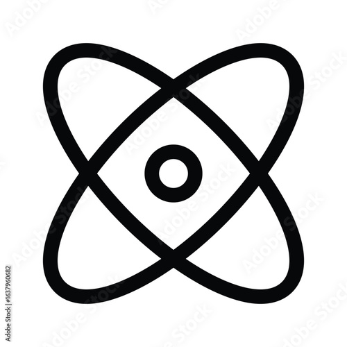 Outline atom icon for science, physics, and chemistry concepts