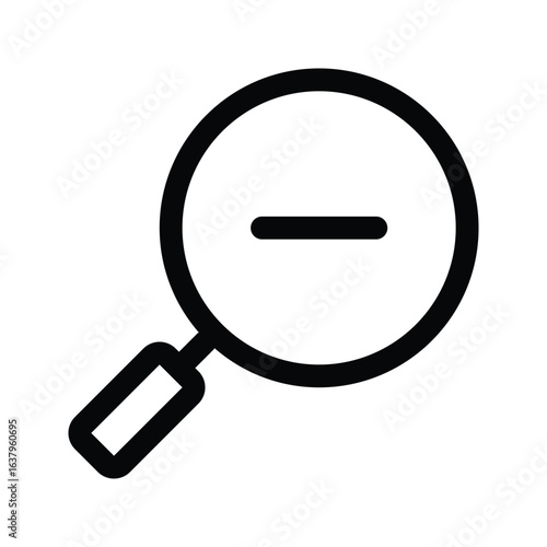 Outline zoom out icon to reduce or magnify out content
