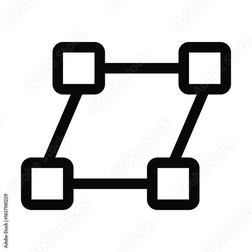 Outline skew icon to transform, distort, or adjust objects.