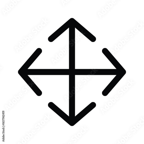 Outline move icon for dragging, positioning, and tools