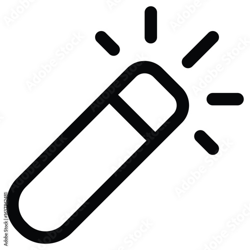 Outline magic wand icon for selection and design tools.
