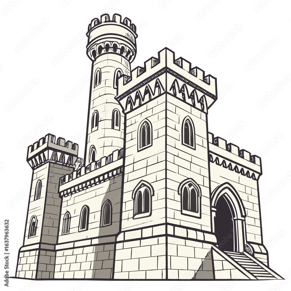 Obraz premium vector drawing of the church of the holy sepulchre