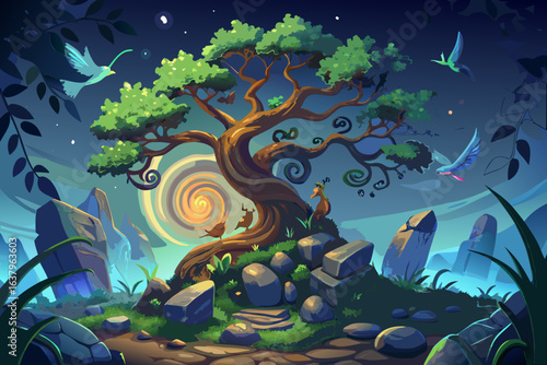 abstract vector tree