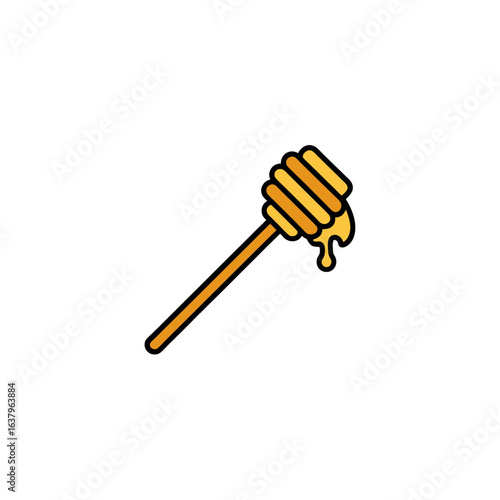 Vector art of honey dipper isolated on white background