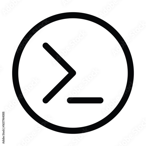 Outline terminal browser icon for command line web access.