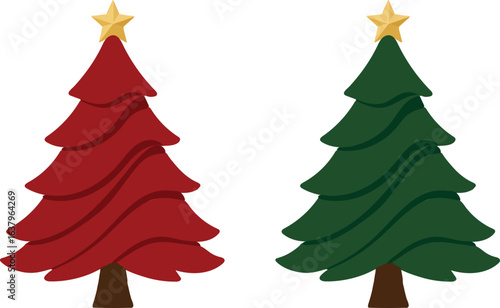 Christmas tree vector art and illustration