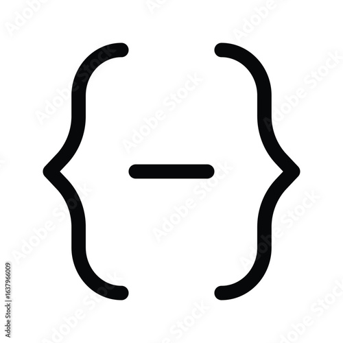 Outline brackets icon for code, programming, and development.