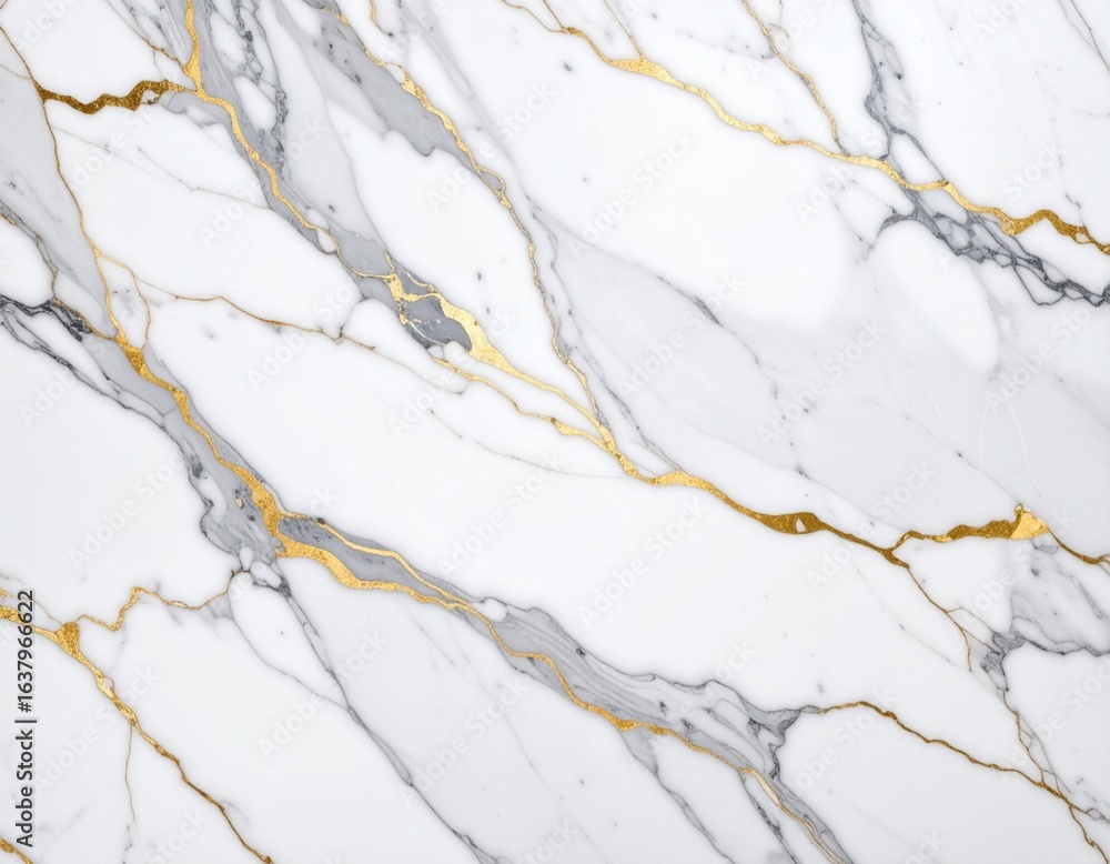 Obraz premium White grey marble with gold veins texture