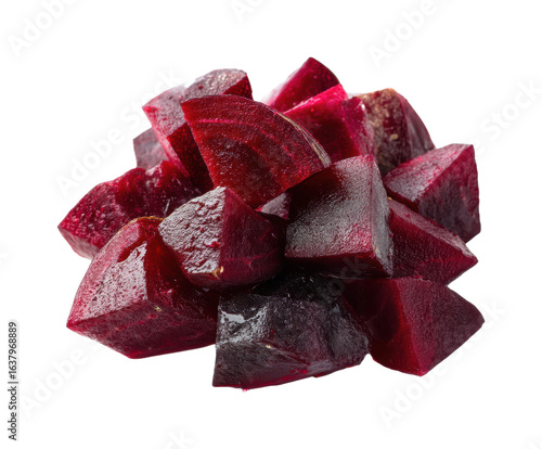 Top view of chopped beetroot salad healthy eating in the kitchen, isolated on transparent background, png