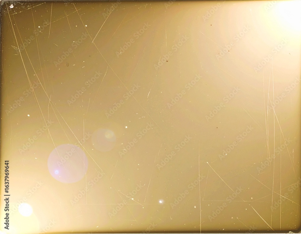 Fototapeta premium Retro film overlay with scratches and bokeh yellow light leaks