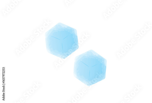 水彩タッチのブロック氷のイラスト