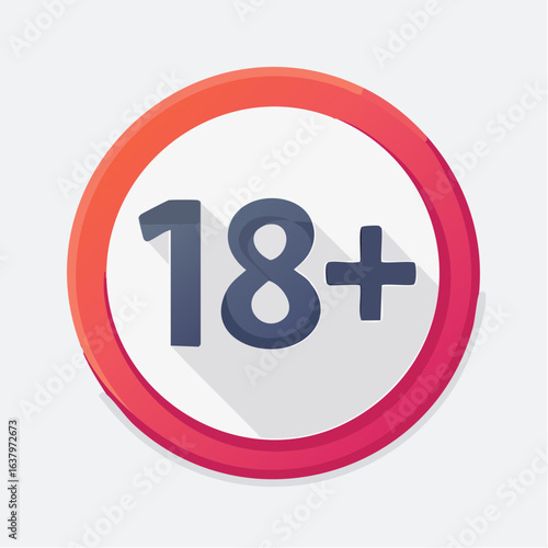 Minimalist flat vector icon set featuring 18 plus age restriction symbols, no under eighteen signs, and mature content warnings. Perfect for websites, apps, and printed materials requiring age verific