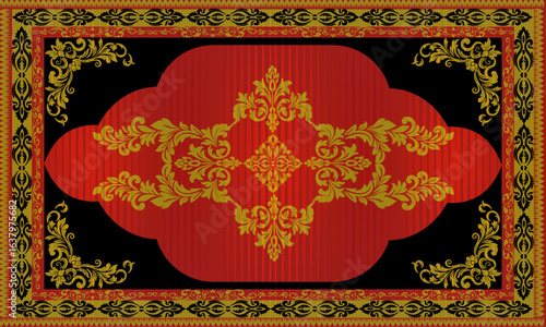 red background with a frame