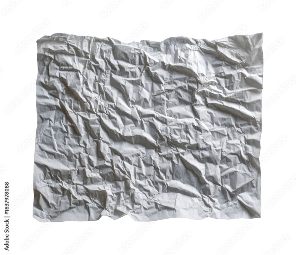 Obraz premium Crumpled paper texture minimalist aesthetic, isolated on transparent background, png