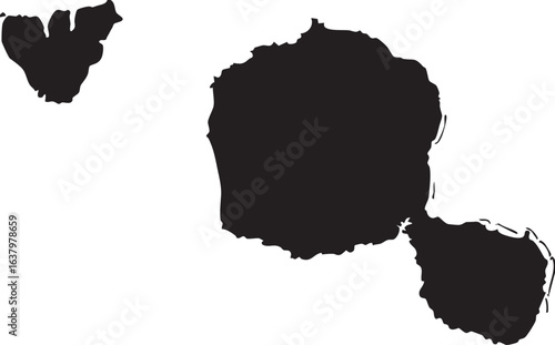 French Polynesia Isolated Vector Map Silhouette