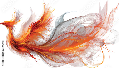 Abstract phoenix design colorful artistic illustration
