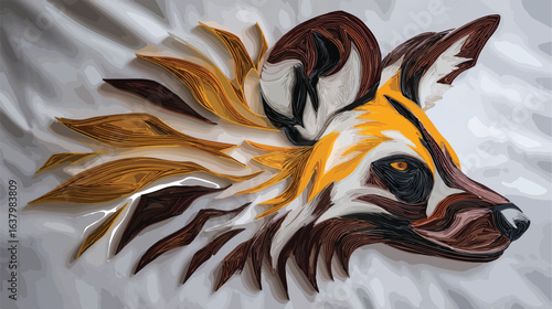 Artistic portrait of african wild dog