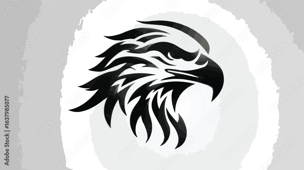 Obraz premium Black and white eagle head graphic design