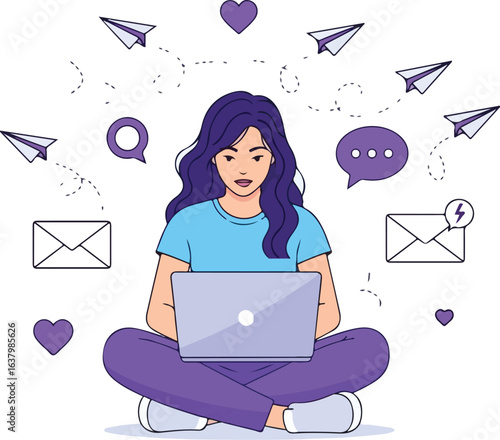 Digital Communication and Social Media Marketing
-young woman with laptop