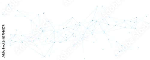 Blue white abstract polygon connection mesh digital technology futuristic communication high tech concept dots lines connect network background. 