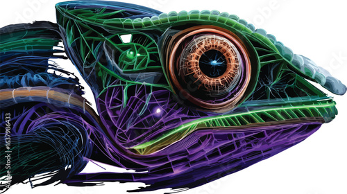 Chameleon head artistic illustration