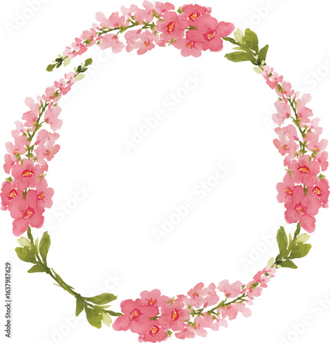 pink delphinium wreath 