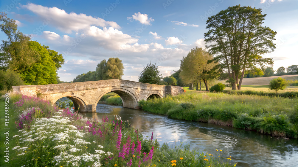 Obraz premium bridge over the river in france